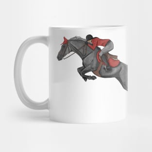 Dapple Grey and Red Show Jumping mare Mug